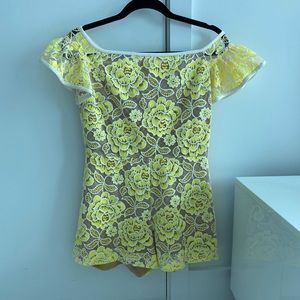 Alexis yellow lace romper